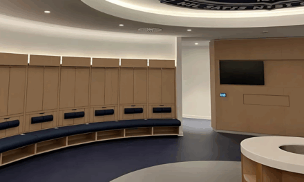 Everton football stadium ceiling installation
