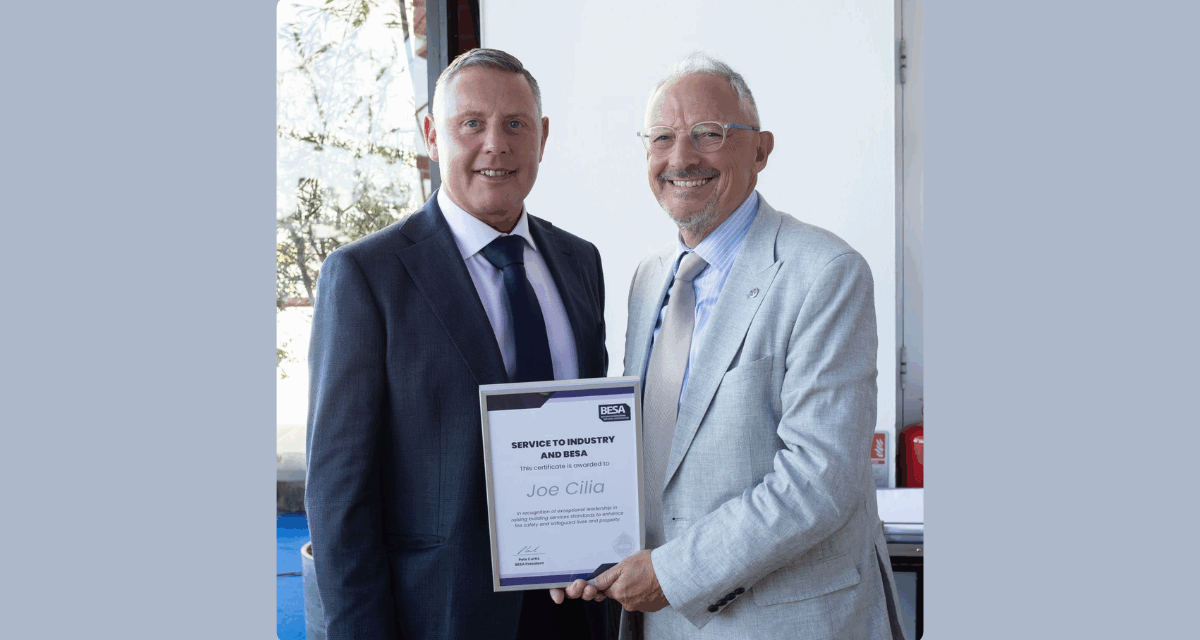 BESA presents Joe Cilia with Lifetime Achievement Award