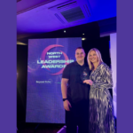 Angela Mansell celebrates Leadership Award win