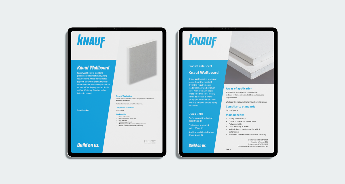 Knauf enhances product data sheets to support Neurodivergent Construction Workforce