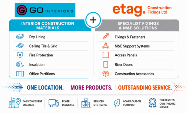 GO Interiors and ETAG Construction Fixings unite to deliver broader supply solution for contractors